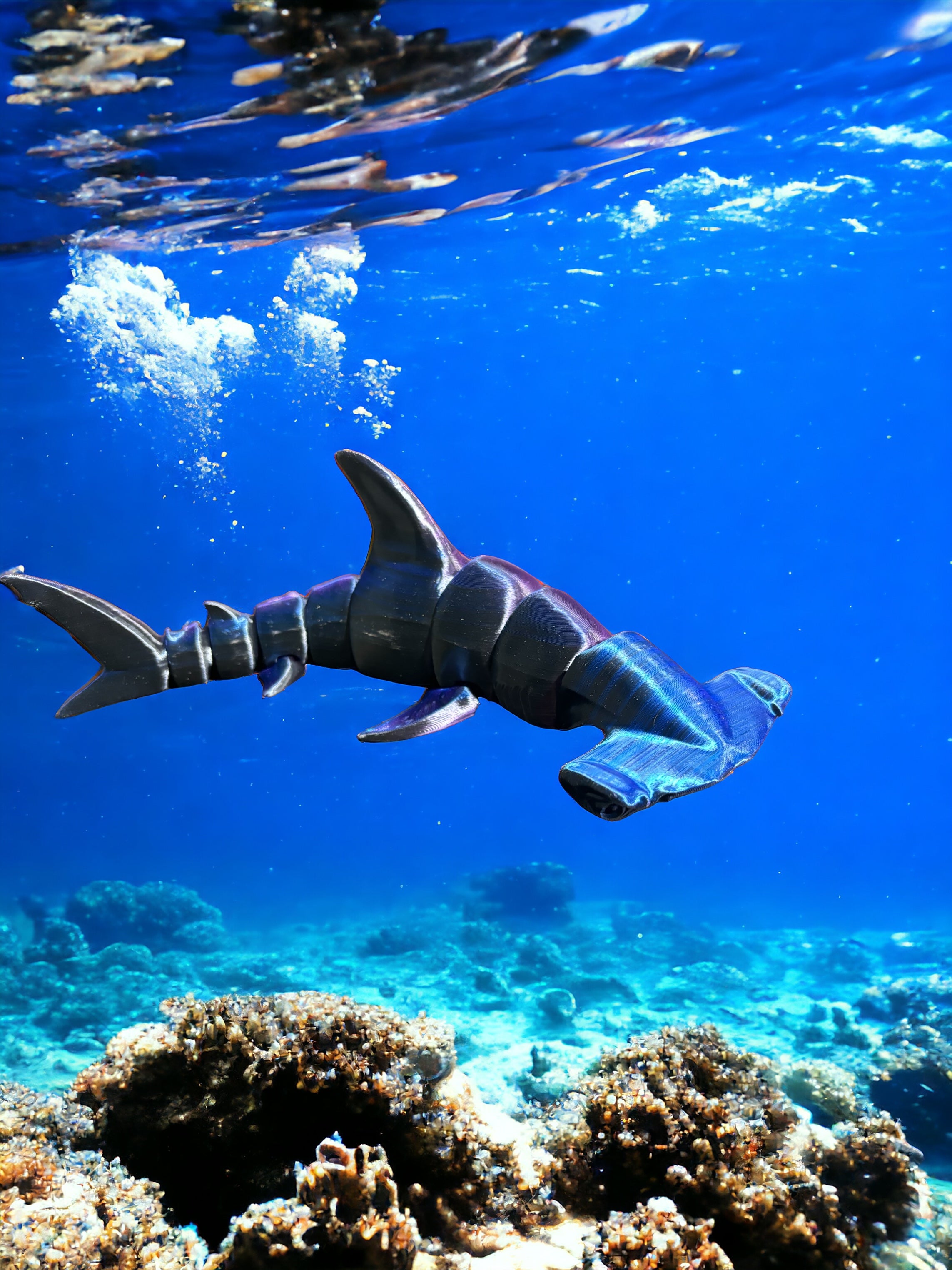 Presenting the Hammerhead Shark: majestic replica of the predator of the Deep